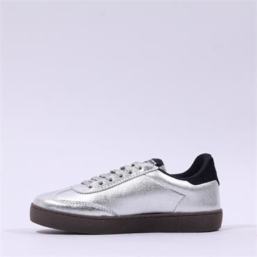 Victoria Berlin T Toe Gumsole Trainer - Silver Black Combi